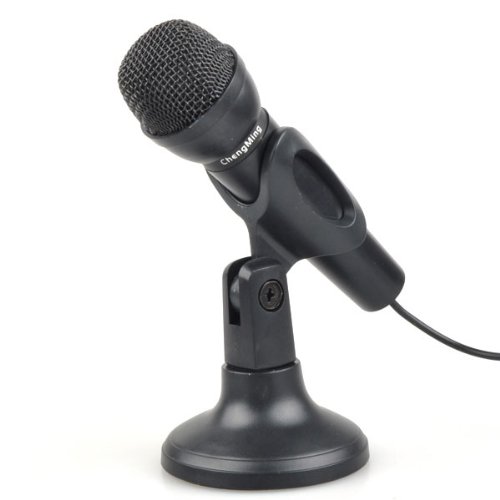 Black Mini Studio Speech Microphone with Stand 3.5mm Jack 1.6m